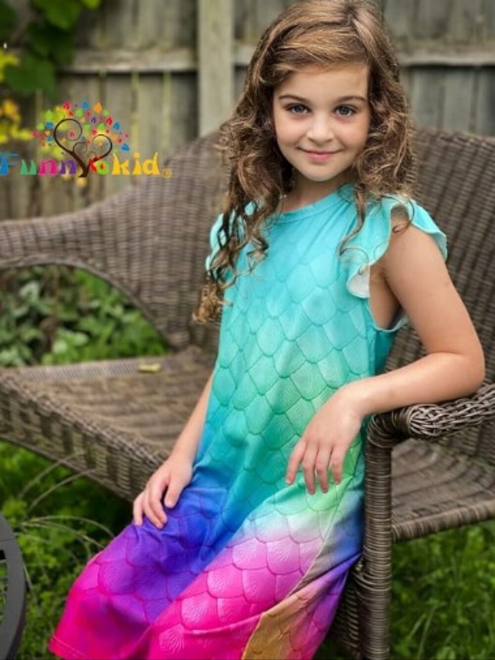 Girls Nightgowns Kids Pajamas Dress Flutter Sleeve 